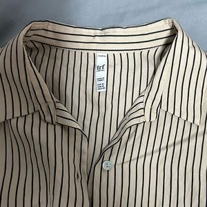 Women's Blouse - Business Casual - ZARA - Cream - Black - Button down - Stripes